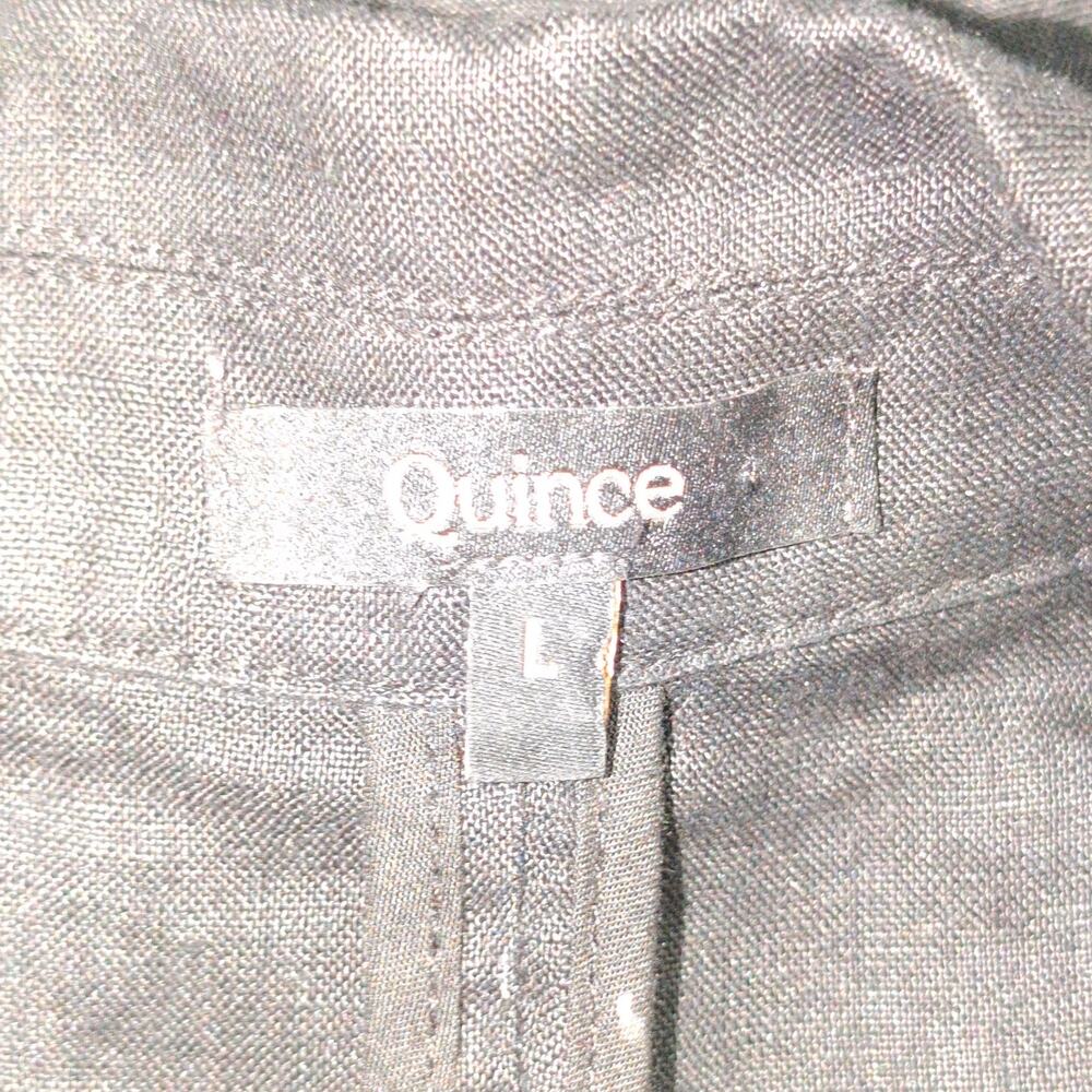 Quince 100% European Linen Blazer Black L Single Button Relaxed Fit - Picture 6 of 8